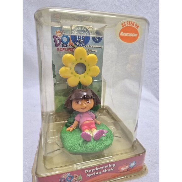 2003 Dora The Explorer Daydreaming Spring Clock & Picture/Memo Holder Flower NEW - Picture 4 of 5